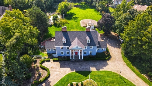 Konstfotografi Aerial view of a house in Chicago Illinois area