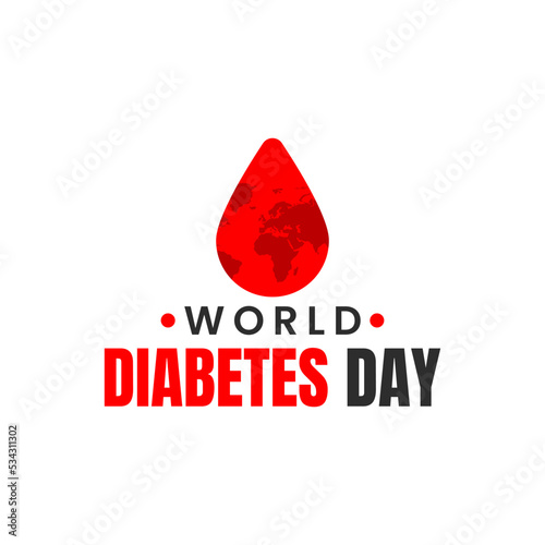 World diabetes day blood drop isolated vector design