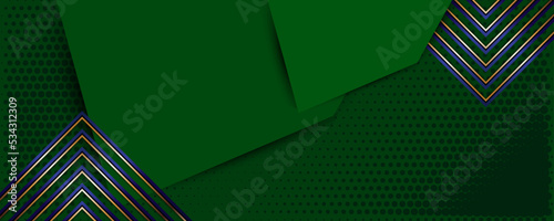 New 2022 2023 Christmas banner background xmas design of realistic green golden horizontal Christmas header for website template