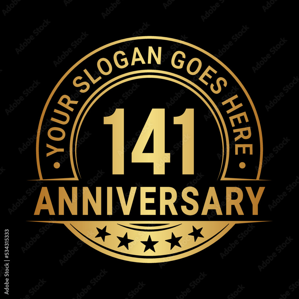 Fototapeta premium 141 years anniversary logo design template. Vector illustration