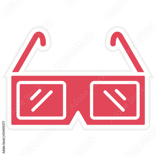 3d Glasses Icon Style