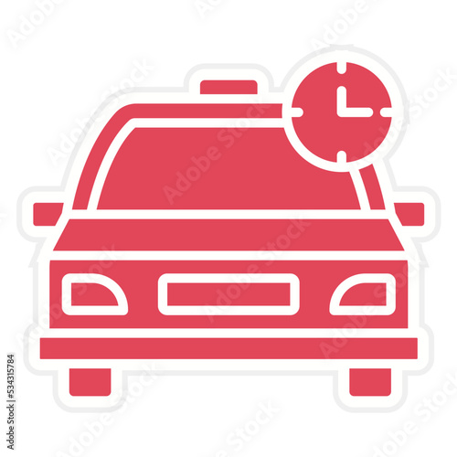 Busy Taxi Icon Style