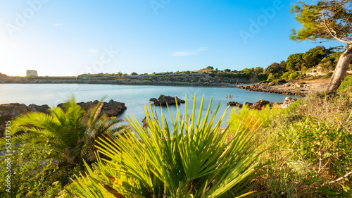 Panoramic View of the Litoral in front of Marina di Taranto, in the South of Italy at Sunset photo