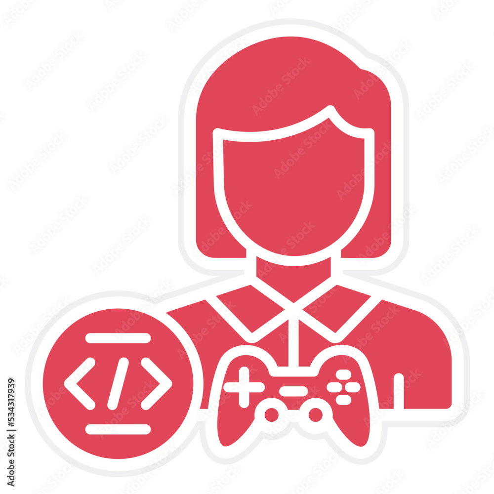 Game Developer Female Icon Style