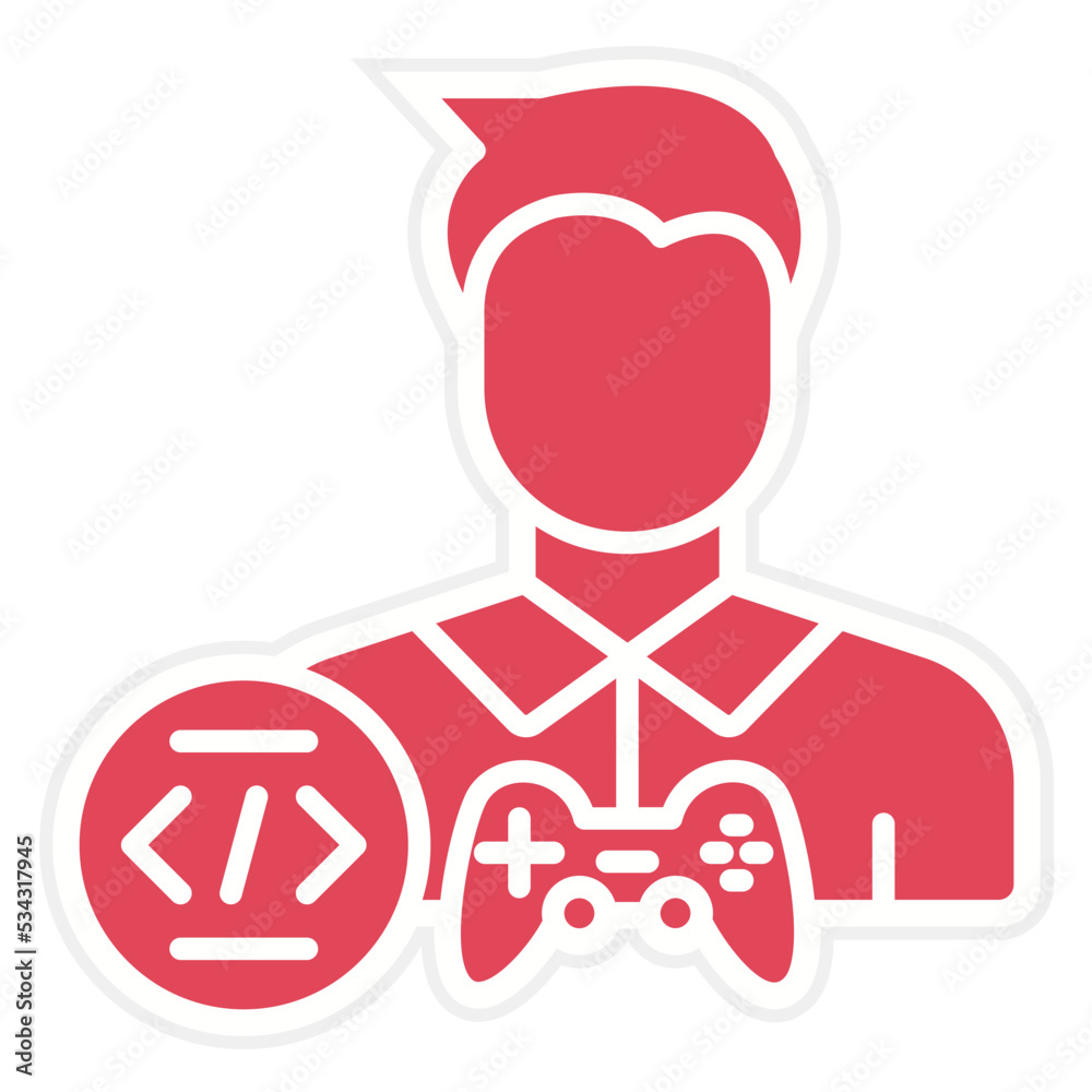Obraz premium Game Developer Male Icon Style