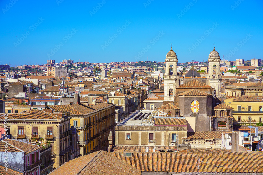 Beautiful cityscape about Catania city in Sicily, Italy
