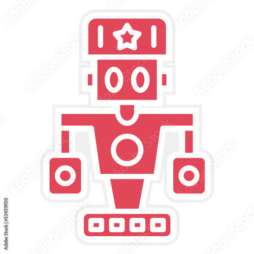 Military Robot Icon Style
