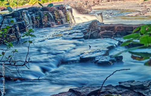 A series of small falls over the rocks - Trowbridge Falls, Thunder Bay, ON, Canada photo