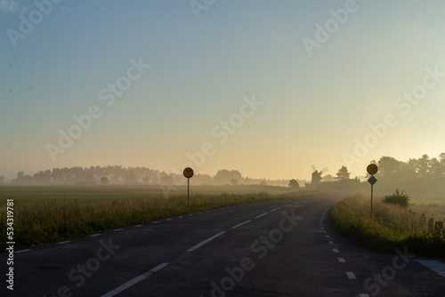 road in the morning