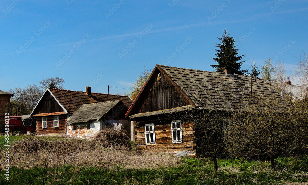 old wood house construction made of wood in the countryside old wood house construction made of wood in the countryside