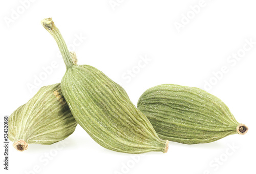 Wallpaper Mural Three green cardamom pods isolated on a white background Torontodigital.ca