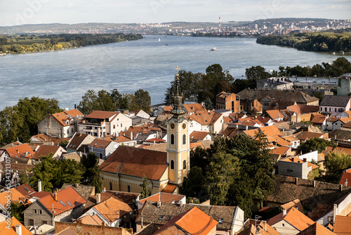 aerial view the old town of Zemun Belgrade Serbia photo