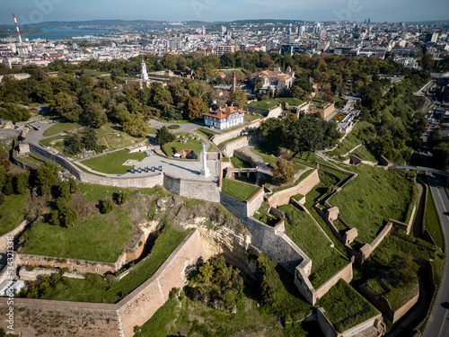aerial view of Belgrade fortress in Serbia photo