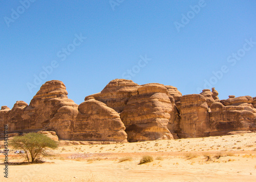 View of Mada'in Saleh, Saudi Arabia