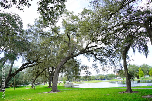 Lake zephyr in Zephyrhills town of Florida. Zephyrhills is a city in Pasco County, Florida, United States.