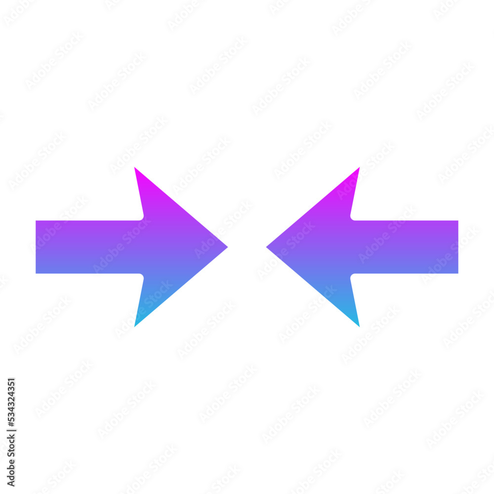 Fototapeta premium Opposite Arrows Glyph Gradient Icon