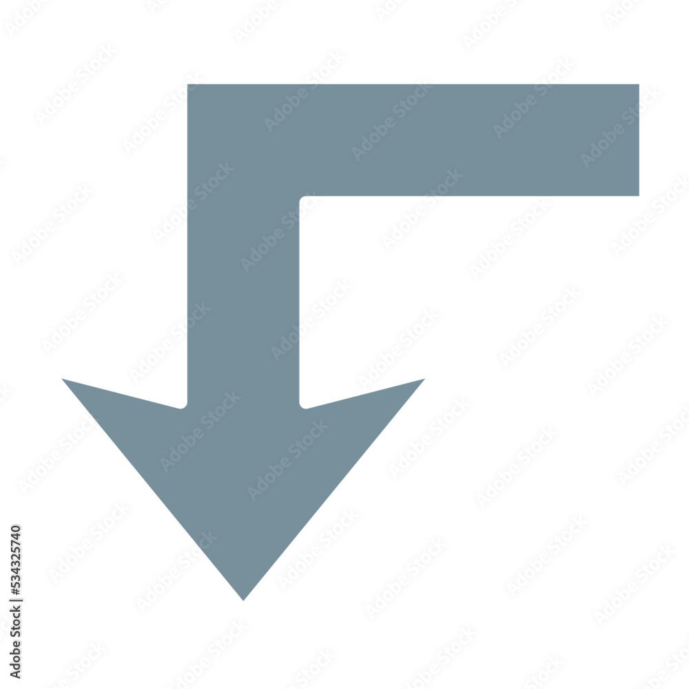 Turn Down Multicolor Glyph Icon Turn Down Multicolor Glyph Icon