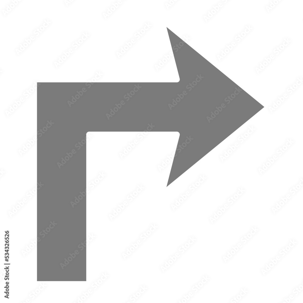 Turn Right Greyscale Glyph Icon Turn Right Greyscale Glyph Icon