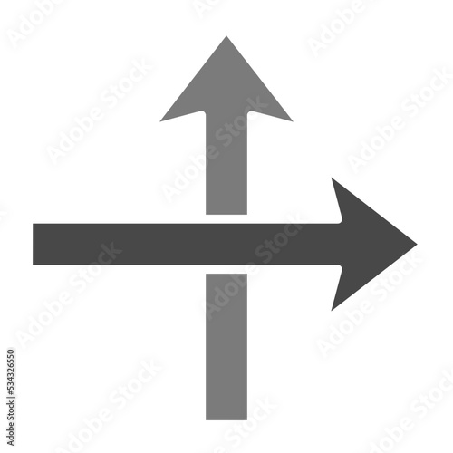 Intersect Greyscale Glyph Icon