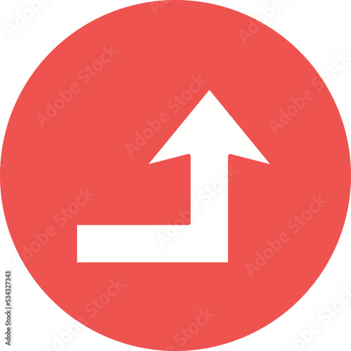 Turn up Multicolor Circle Glyph Inverted Icon