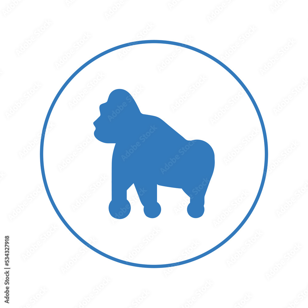 Obraz premium Animal nature wild gorilla icon | Circle version icon |