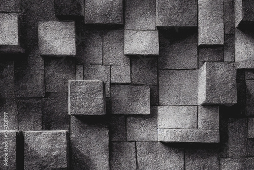 Black and gray Stones rough texture background, Rock texture, 3d illustration. © OP38Studio