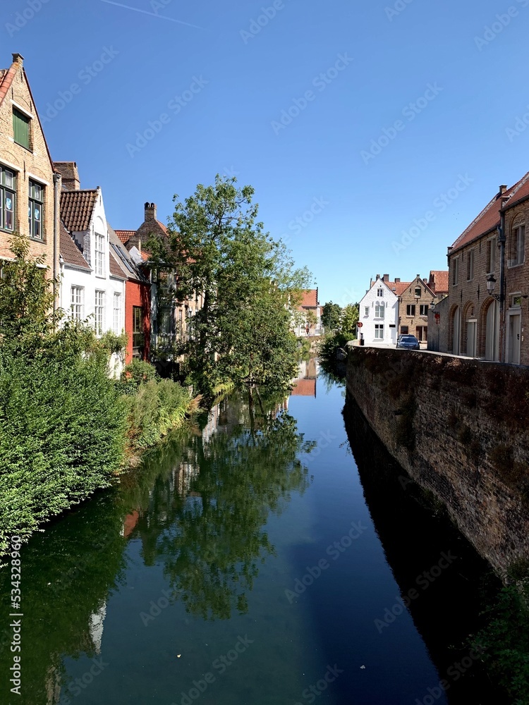 Canal houses. Brugge, Belgium.