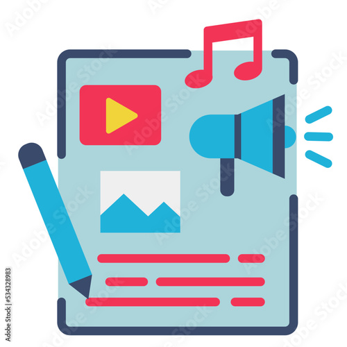 content flat icon vector