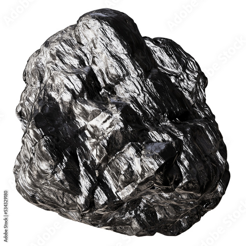 Realistic 3D illustration of the zinc nugget isolated on white photo