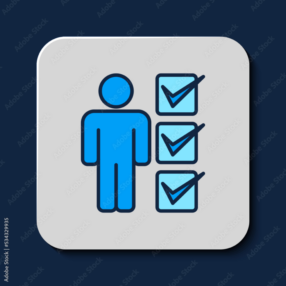 Filled outline User of man in business suit icon isolated on blue background. Business avatar symbol user profile icon. Male user sign. Vector Filled outline User of man in business suit icon isolated on blue background. Business avatar symbol user profile icon. Male user sign. Vector
