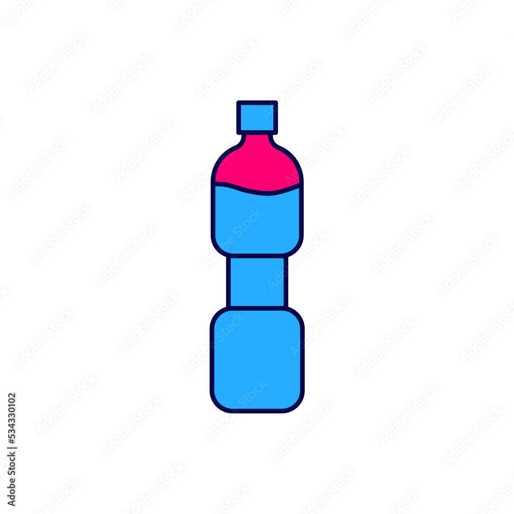 Filled outline Bottle of water icon isolated on white background. Soda aqua drink sign. Vector Filled outline Bottle of water icon isolated on white background. Soda aqua drink sign. Vector