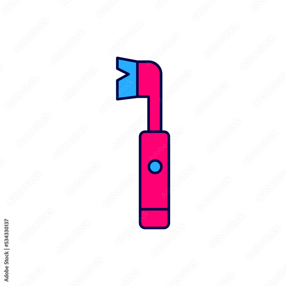 Filled outline Electric toothbrush icon isolated on white background. Vector Filled outline Electric toothbrush icon isolated on white background. Vector