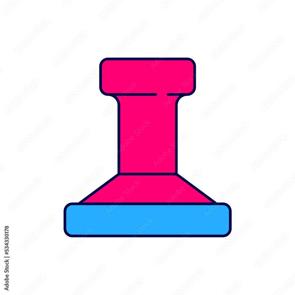 Filled outline Stamp icon isolated on white background. Vector Filled outline Stamp icon isolated on white background. Vector