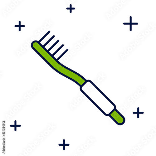 Filled outline Toothbrush icon isolated on white background. Vector
