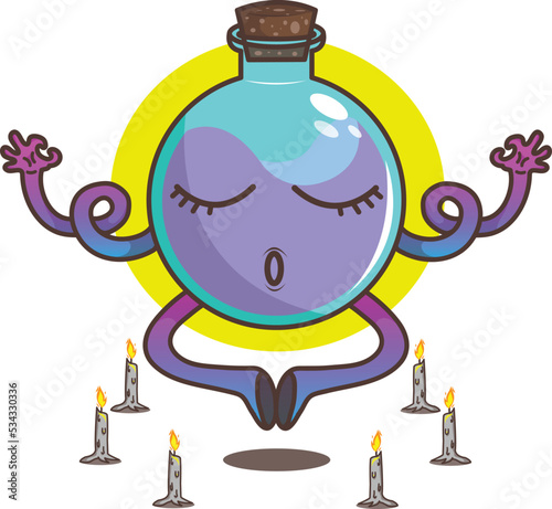 unique cute cartoon character yoga perfume bottle