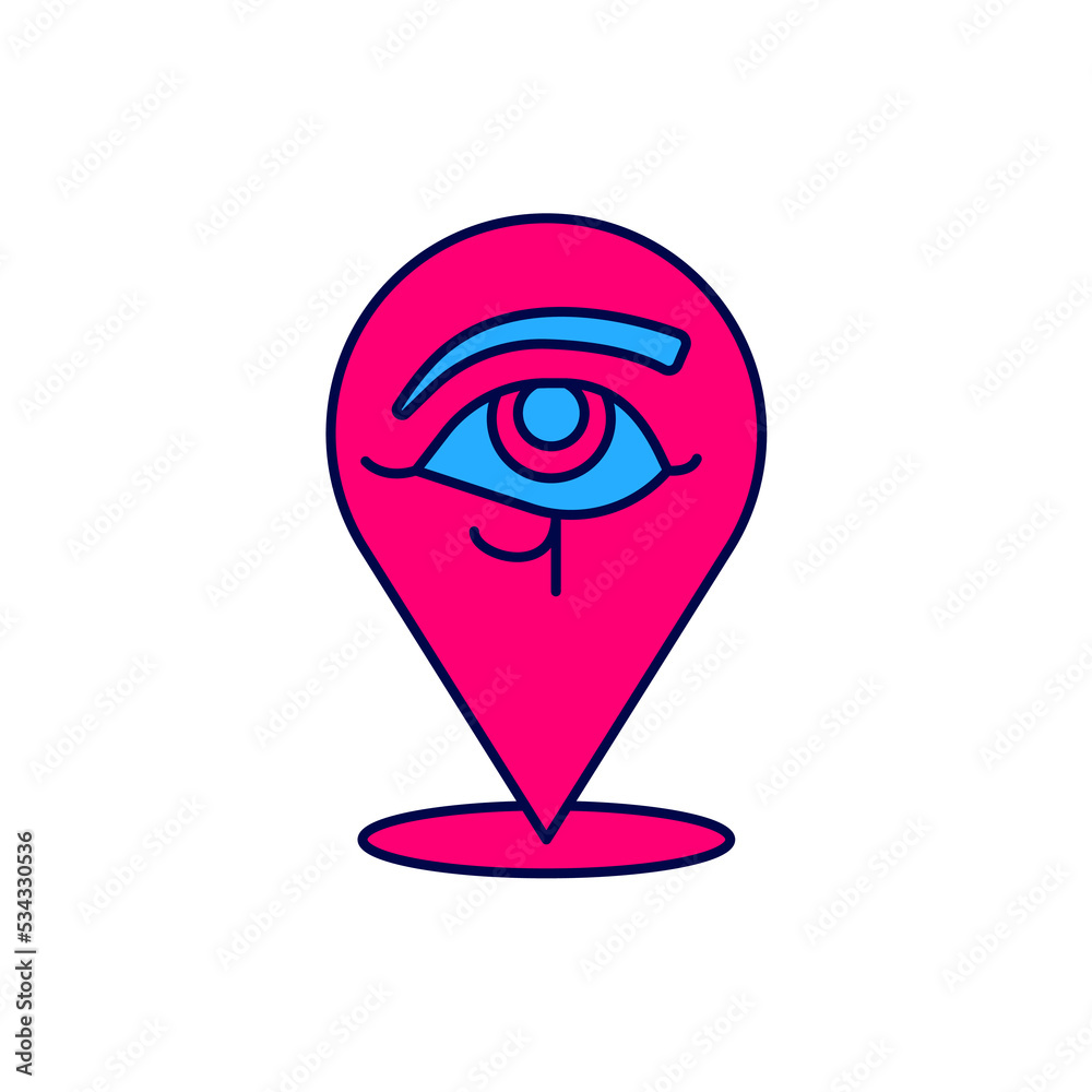 Filled outline Eye of Horus icon isolated on white background. Ancient Egyptian goddess Wedjet symbol of protection, royal power and good health. Vector