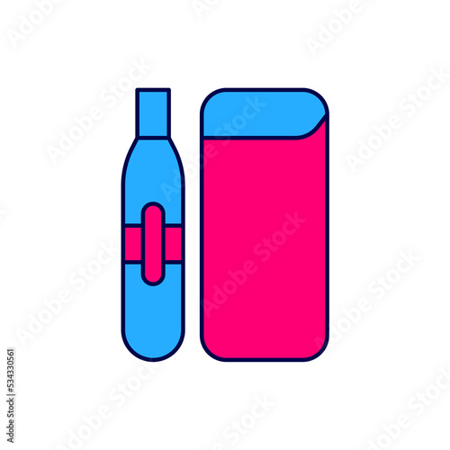Filled outline Electronic cigarette icon isolated on white background. Vape smoking tool. Vaporizer Device. Vector
