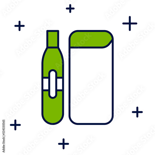 Filled outline Electronic cigarette icon isolated on white background. Vape smoking tool. Vaporizer Device. Vector
