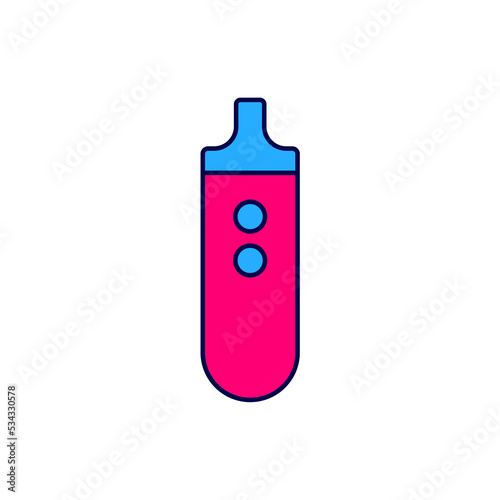 Filled outline Electronic cigarette icon isolated on white background. Vape smoking tool. Vaporizer Device. Vector