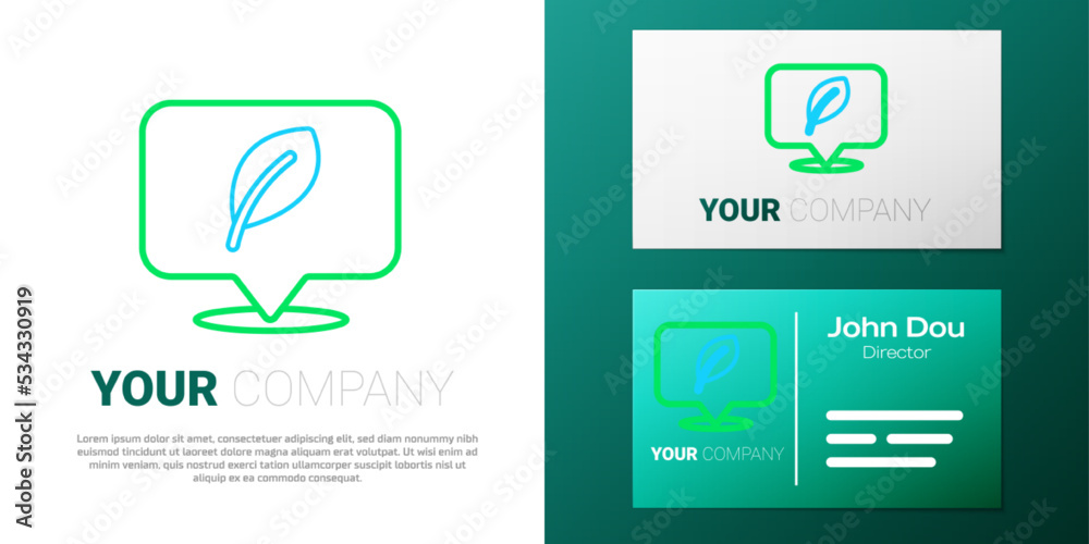 Line Location with leaf icon isolated on white background. Eco energy concept. Alternative energy concept. Colorful outline concept. Vector Line Location with leaf icon isolated on white background. Eco energy concept. Alternative energy concept. Colorful outline concept. Vector