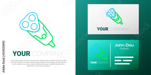 Line Electric razor blade for men icon isolated on white background. Electric shaver. Colorful outline concept. Vector