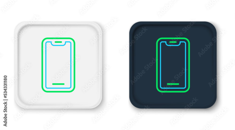 Line Smartphone, mobile phone icon isolated on white background. Colorful outline concept. Vector