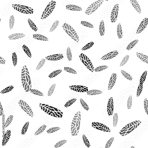Black Fish steak icon isolated seamless pattern on white background. Vector © Kostiantyn