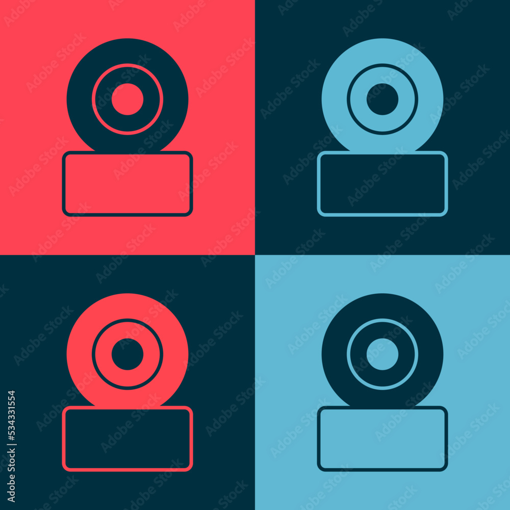 Pop art Skateboard wheel icon isolated on color background. Skate wheel. Vector Pop art Skateboard wheel icon isolated on color background. Skate wheel. Vector