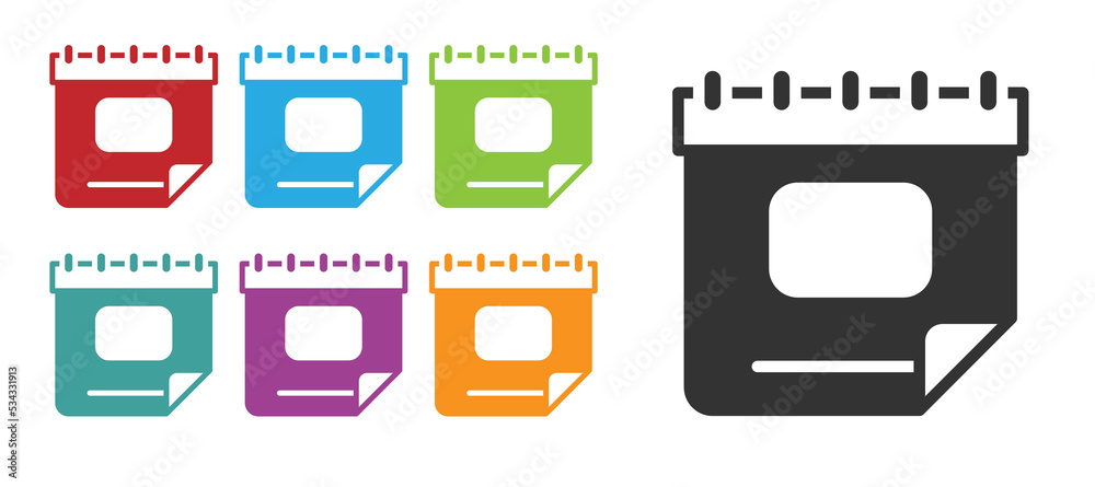 Black Calendar icon isolated on white background. Event reminder symbol. Set icons colorful. Vector Black Calendar icon isolated on white background. Event reminder symbol. Set icons colorful. Vector