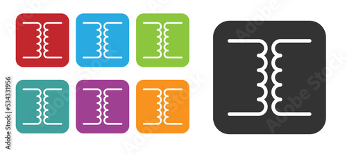 Black Electrical transformer icon isolated on white background. Set icons colorful. Vector