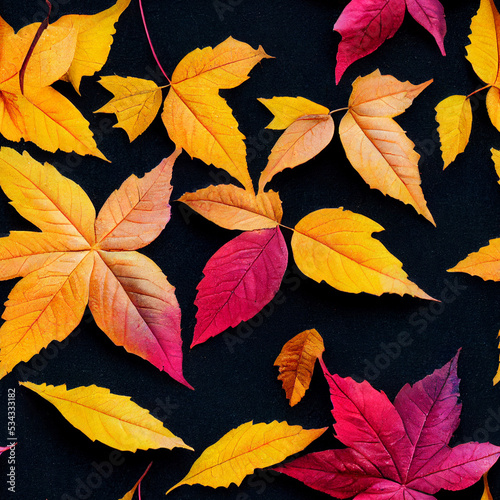 Seamless wallpaper background tiles with autumn theme  digital art