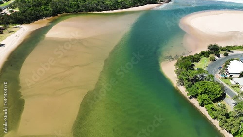 Aerial view of Nambucca River, New South Wales, Australia. photo