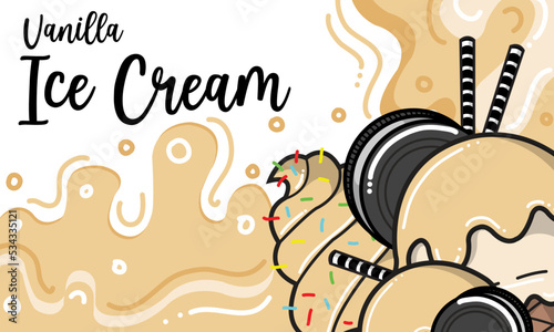 cute cartoon sweet ice cream background