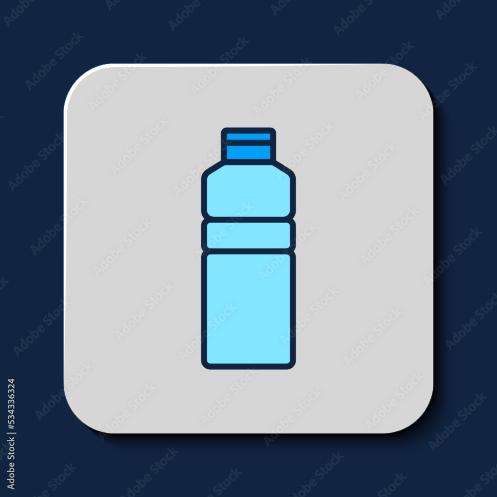 Filled outline Fitness shaker icon isolated on blue background. Sports shaker bottle with lid for water and protein cocktails. Vector Filled outline Fitness shaker icon isolated on blue background. Sports shaker bottle with lid for water and protein cocktails. Vector